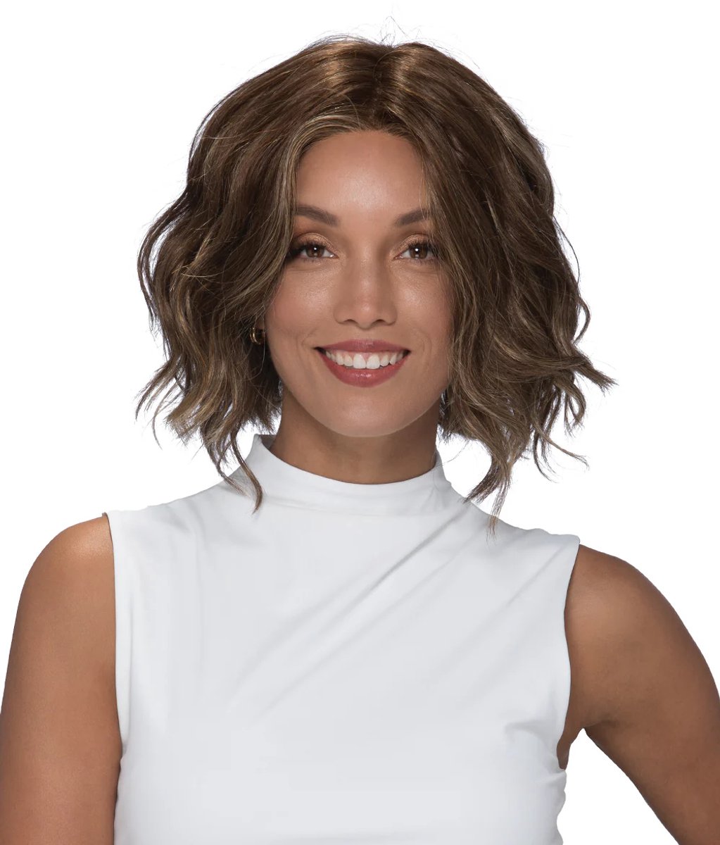 Haven | Monofilament Top | Synthetische Pruik, Kleur-R30/28/26 - Medium kastanjebruin / Licht kastanjebruin / Goudblond mengeling